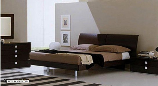 Cama. Diseño con temporáneo, esta excelente alcoba de madera cedro color caramelo con herrajes en acero en los cajones, es  ideal para tu hogar,  Ref.A 003